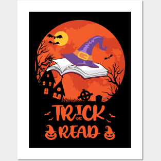 Trick or Read Librarian Book Lover Halloween Posters and Art